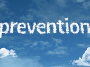 The word "prevention" written in the clouds